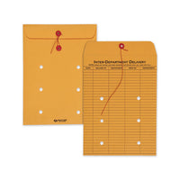 Brown Kraft String & Button Interoffice Envelope, #97, Two-sided Five-column Format, 10 X 13, Brown Kraft, 100-carton