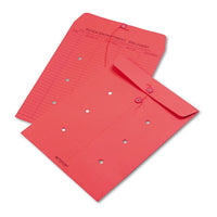 Colored Paper String & Button Interoffice Envelope, #97, One-sided Five-column Format, 10 X 13, Red, 100-box