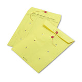 Colored Paper String & Button Interoffice Envelope, #97, One-sided Five-column Format, 10 X 13, Yellow, 100-box