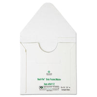 Redi-file Disk Pocket-mailer, Cd-dvd, Square Flap, Perforated Flap Closure, 6 X 5.88, White, 10-pack