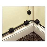 D-wings Nail-free Cord Clips, 12 Small 0.38", Six Large 0.5", Black, 18-pack