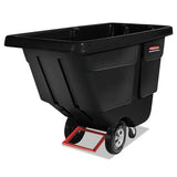 Rotomolded Tilt Truck, Rectangular, Plastic, 0.5 Cu Yd, 850 Lb Capacity, Black