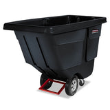 Rotomolded Tilt Truck, Rectangular, Plastic, 850 Lb Capacity, Black