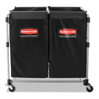 Collapsible X-cart, Steel, Four Bushel Cart, 20.33w X 24.1d X 34h, Black-silver