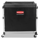 Collapsible X-cart, Steel, Eight Bushel Cart, 24.1w X 35.7d X 34h, Black-silver