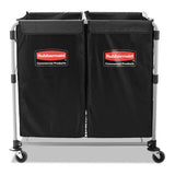 Collapsible X-cart, Steel, 2 To 4 Bushel Cart, 24.1w X 35.7d X 34h, Black-silver