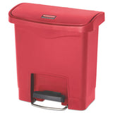 Slim Jim Resin Step-on Container, Front Step Style, 4 Gal, Red