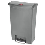 Slim Jim Resin Step-on Container, Front Step Style, 24 Gal, Gray