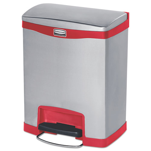 Slim Jim Stainless Steel Step-on Container, Front Step Style, 4 Gal, B ...