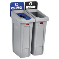 Slim Jim Recycling Station Kit, 23 Gal, Gray