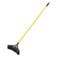 Maximizer Push-to-center Broom, 18", Polypropylene Bristles, Yellow-black
