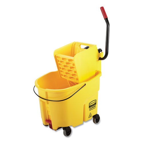 Wavebrake 2.0 Bucket-wringer Combos, 8.75 Gal, Side Press With Drain, Yellow