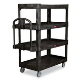 4-shelf Heavy-duty Ergo Utility Cart, 700 Lb Capacity, 24.35 X 54.1 X 62.4, Black