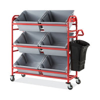 Tote Picking Cart, 57 X 18.5 X 55, 450 Lb Capacity, Red