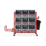 Tote Picking Cart Storage Bracket, For Use W-rubbermaid Commercial Tote Picking Cart, Tubular Steel, 18.5 X 21.7 X 13.9, Red