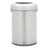 Refine Series Waste Receptacle, Half-round, 16 Gal, Stainless Steel, Silver