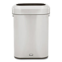 Refine Series Waste Receptacle, Rectangular Slim, 15 Gal, Stainless Steel