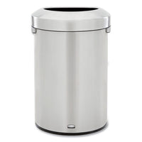 Refine Series Waste Receptacle, Half-round, 21 Gal, Stainless Steel