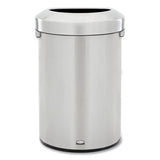 Refine Series Waste Receptacle, Half-round, 21 Gal, Stainless Steel