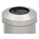 Refine Series Waste Receptacle, Round, 16 Gal, Stainless Steel, Silver