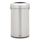 Refine Series Waste Receptacle, Round, 23 Gal, Stainless Steel, Silver