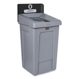 Slim Jim Recycling Station 1-stream, Landfill Recycling Station, 33 Gal, Resin, Gray