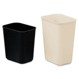 Fire-resistant Wastebasket, Rectangular, Fiberglass, 3.5 Gal, Black