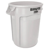 Round Brute Container, Plastic, 10 Gal, White