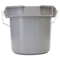 14 Quart Round Utility Bucket, 12" Diameter X 11 1-4"h, Gray Plastic