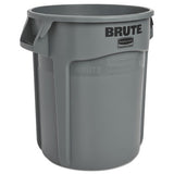 Round Brute Container, Plastic, 20 Gal, Gray