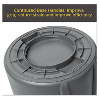 Round Brute Container, Plastic, 20 Gal, White