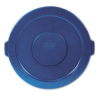 Round Flat Top Lid, For 32 Gal Round Brute Containers, 22.25" Diameter, Blue