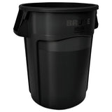 Round Brute Container, Plastic, 32 Gal, Yellow