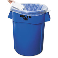 Brute Vented Trash Receptacle, Round, 44 Gal, Blue