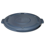 Vented Round Brute Lid, 24.5 Dia X 1.5h, Gray