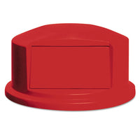 Round Brute Dome Top With Push Door, 24.81w X 12.63h, Red