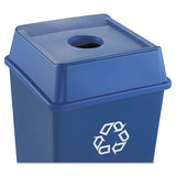 Untouchable Bottle And Can Recycling Top, Square, 20.13w X 20.13d X 6.25h, Blue