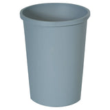 Untouchable Waste Container, Round, Plastic, 11 Gal, Gray