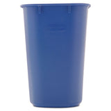 Small Deskside Recycling Container, Rectangular, Plastic, 13.63 Qt, Blue