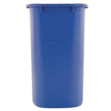 Medium Deskside Recycling Container, Rectangular, Plastic, 28.13 Qt, Blue