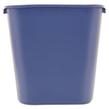 Medium Deskside Recycling Container, Rectangular, Plastic, 28.13 Qt, Blue