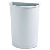 Untouchable Waste Container, Half-round, Plastic, 21 Gal, Beige