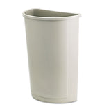 Untouchable Waste Container, Half-round, Plastic, 21 Gal, Beige