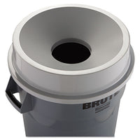 Round Brute Funnel Top Receptacle, 22.38w X 5h, Gray