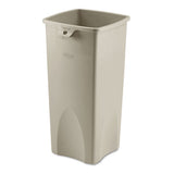 Untouchable Square Waste Receptacle, Plastic, 23 Gal, Beige