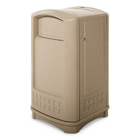 Plaza Indoor-outdoor Waste Container, Rectangular, Plastic, 50 Gal, Beige