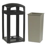 Landmark Series Classic Dome Top Container, Plastic, 50 Gal, Sable