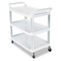 Open Sided Utility Cart, Three-shelf, 40.63w X 20d X 37.81h, Black