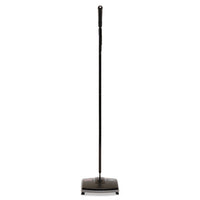 Floor & Carpet Sweeper, Plastic Bristles, 44" Handle, Black-gray