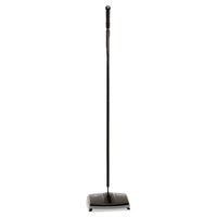 Floor & Carpet Sweeper, Plastic Bristles, 44" Handle, Black-gray